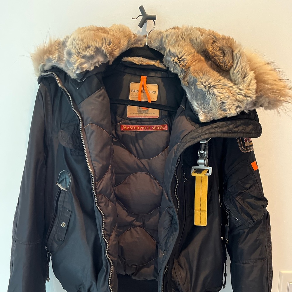 Parajumpers Black Ski Jacket with Fur Trim